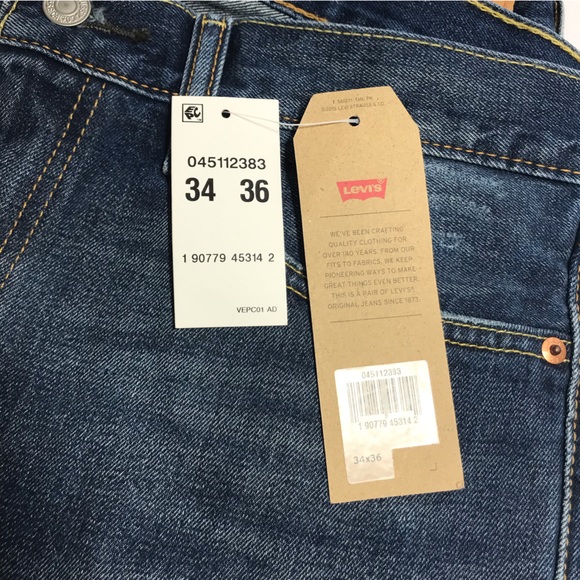 Levi's 511 Slim Medium Blue Distressed Denim Jeans Size 34/36 - Picture 6 of 10